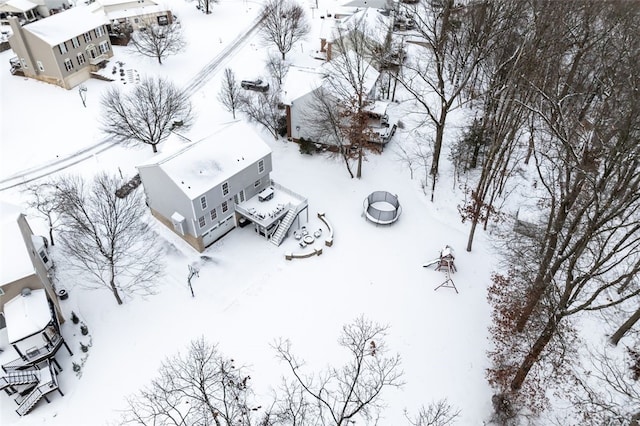 view of snowy aerial view