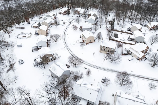 view of snowy aerial view