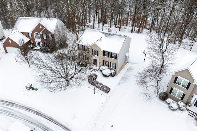 view of snowy aerial view