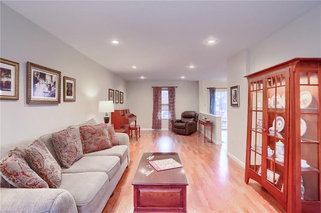 living room featuring light hardwood / wood-style floors