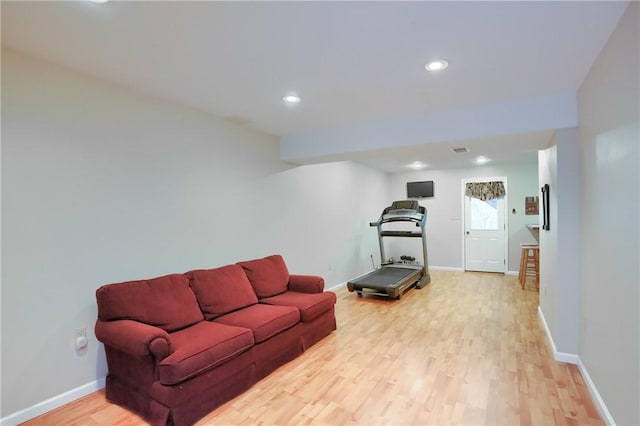 living room featuring wood-type flooring