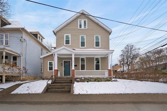 view of front property with a porch