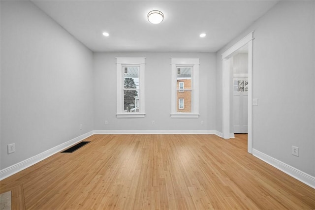 empty room featuring light hardwood / wood-style flooring