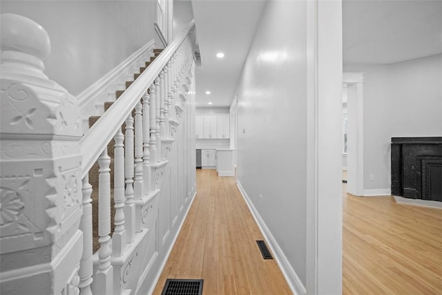 interior space with hardwood / wood-style floors