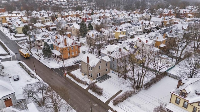 view of snowy aerial view