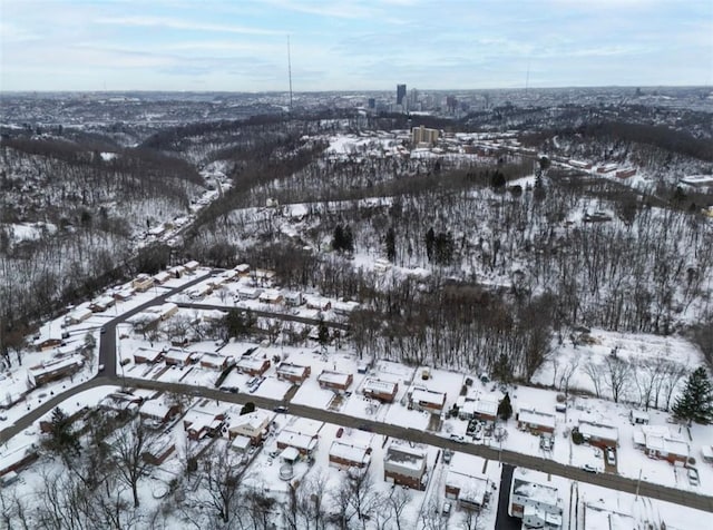 view of snowy aerial view