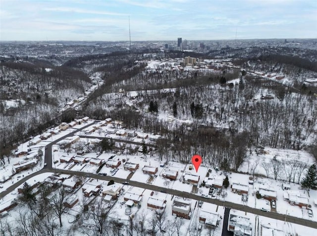 view of snowy aerial view