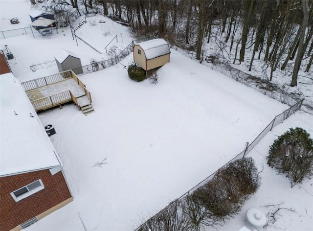 view of snowy aerial view