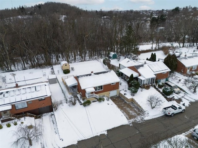 view of snowy aerial view