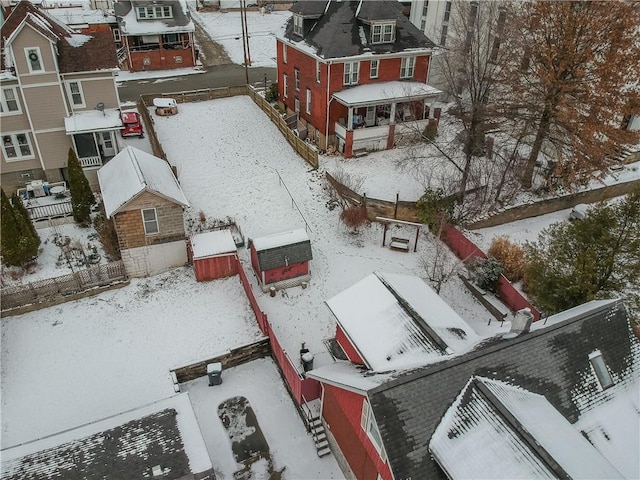 view of snowy aerial view