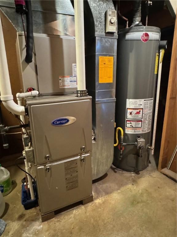 utilities featuring gas water heater