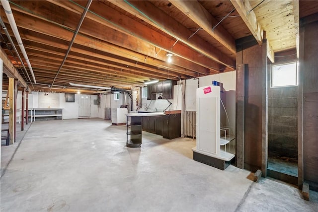 basement featuring washer / clothes dryer