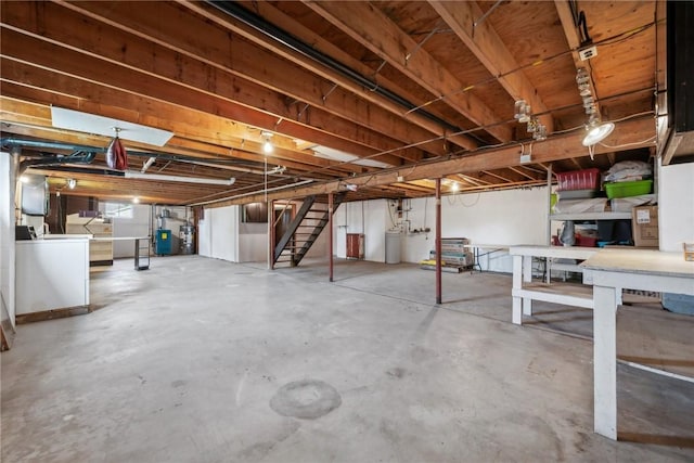 basement featuring washer and dryer