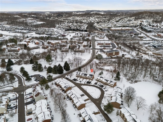 view of snowy aerial view