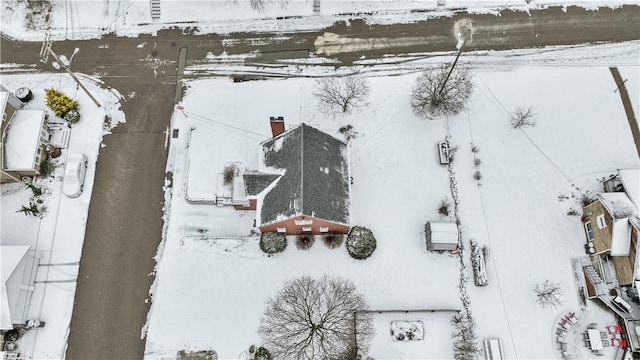 view of snowy aerial view