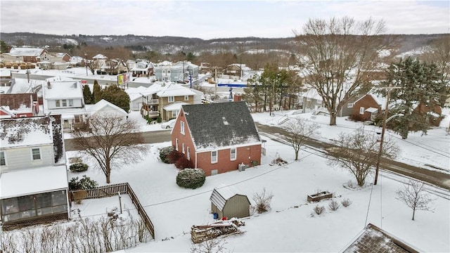 view of snowy aerial view