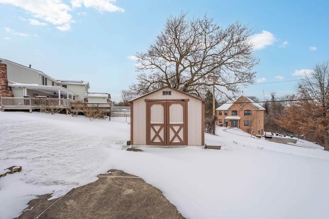 view of snow covered structure