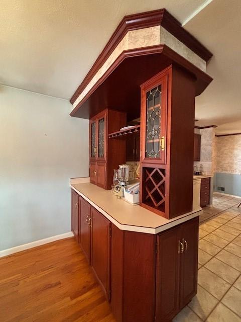 kitchen featuring light wood-type flooring