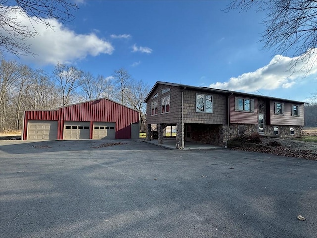 view of home's exterior with a garage