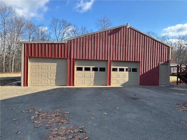 view of garage