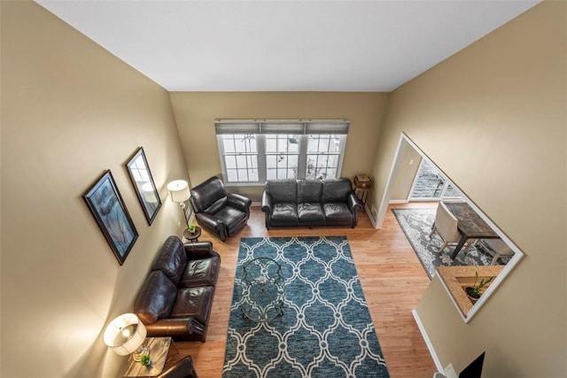 living room featuring hardwood / wood-style flooring