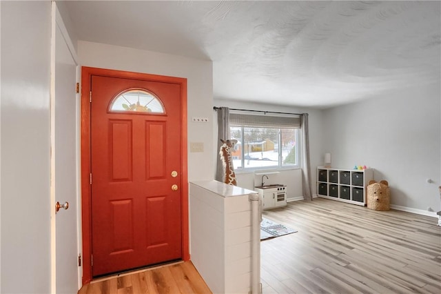 foyer with light hardwood / wood-style flooring