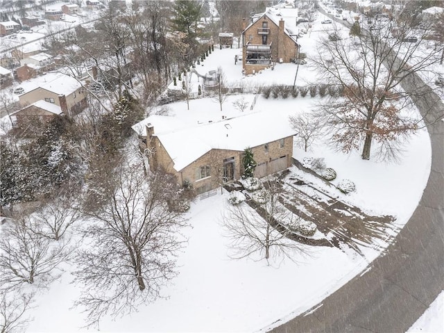 view of snowy aerial view