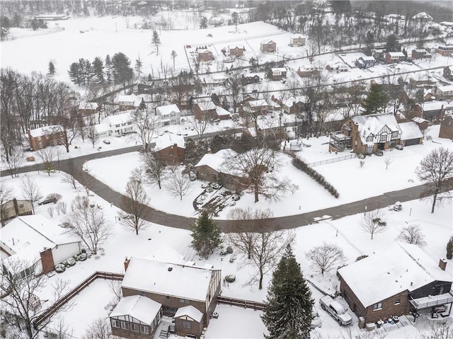 view of snowy aerial view