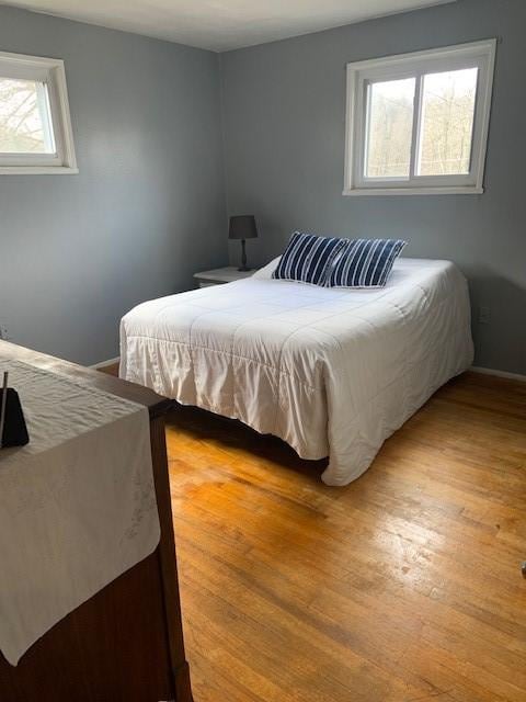 bedroom featuring light hardwood / wood-style floors