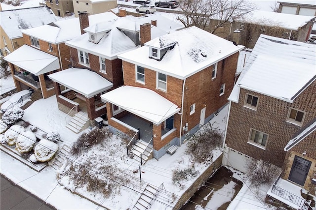 view of snowy aerial view