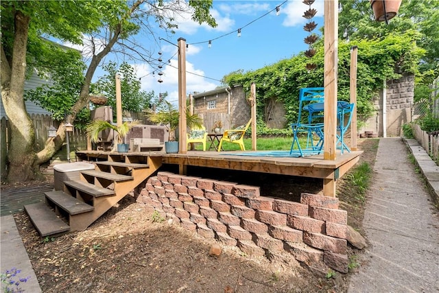 view of patio / terrace featuring a deck