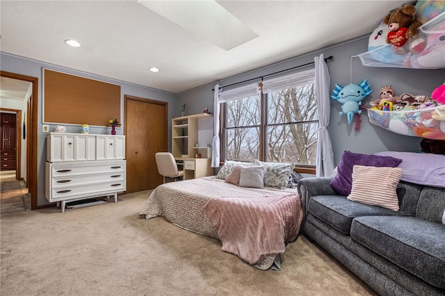 view of carpeted bedroom