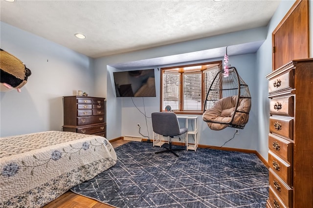 bedroom with a textured ceiling