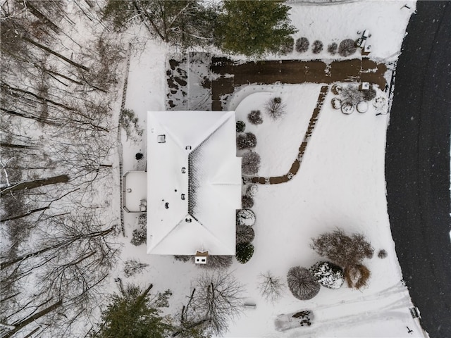 view of snowy aerial view