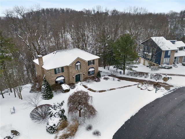 view of snowy aerial view