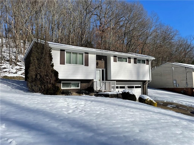 bi-level home with a garage