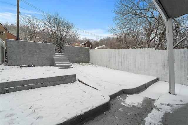 view of snowy yard