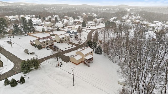 view of snowy aerial view