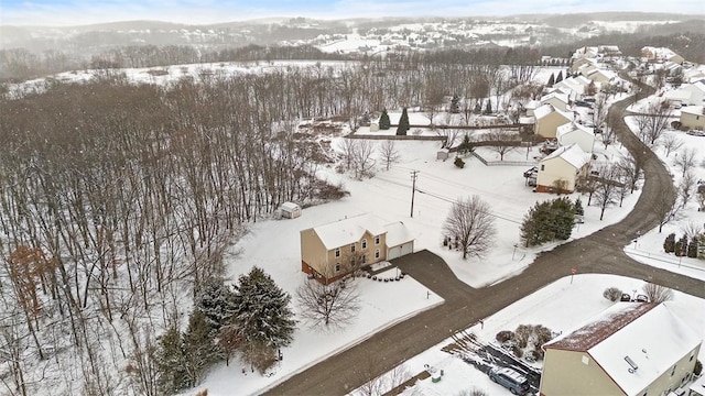 view of snowy aerial view