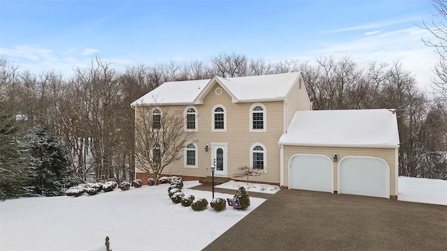 colonial house with a garage