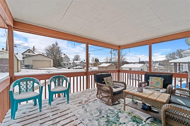 sunroom with plenty of natural light