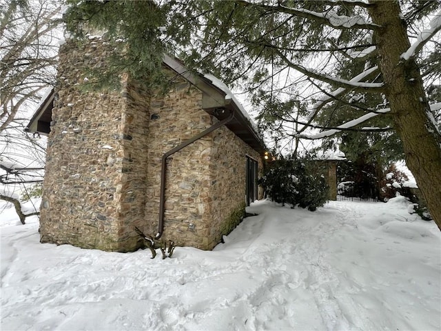 view of snowy exterior