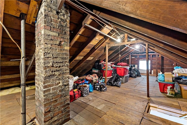 view of unfinished attic