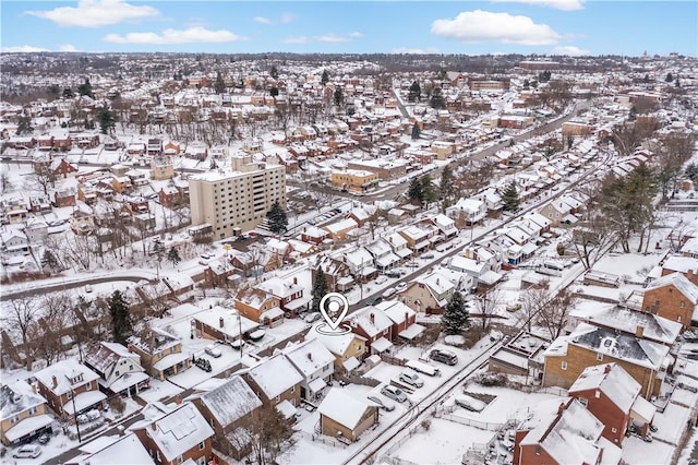 view of snowy aerial view