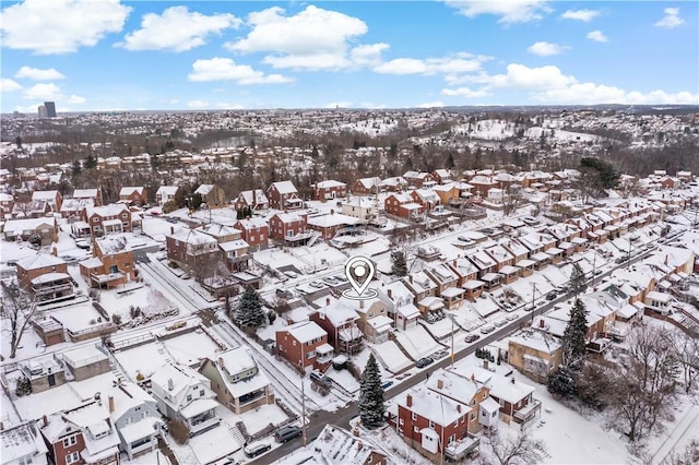 view of snowy aerial view