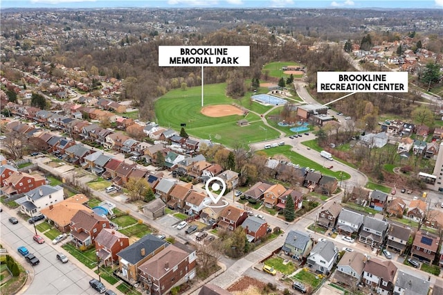 1405 Bellaire Pl, Brookline, PA 15226 - aerial view of property's location with nearby suburban area