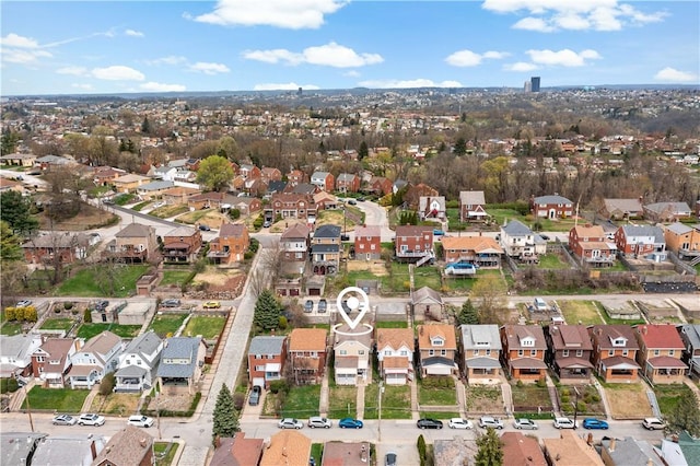 1405 Bellaire Pl, Brookline, PA 15226 - aerial view of property and surrounding area with nearby suburban area