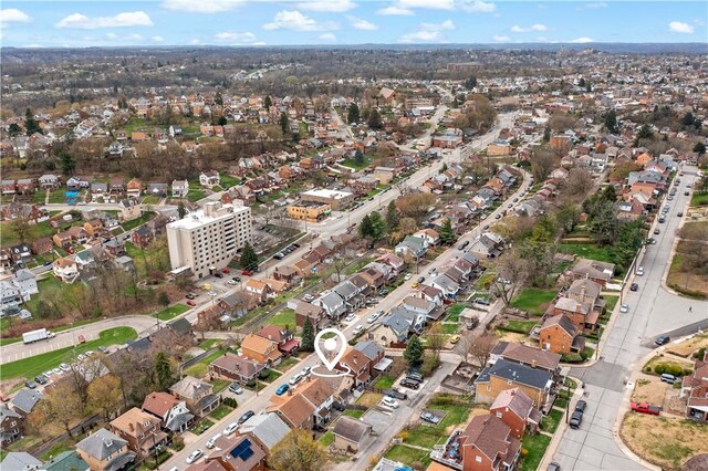 1405 Bellaire Pl, Brookline, PA 15226 - aerial view of property and surrounding area with nearby suburban area