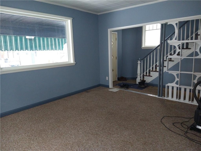 interior space with ornamental molding