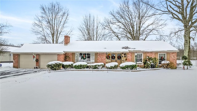 single story home with a garage